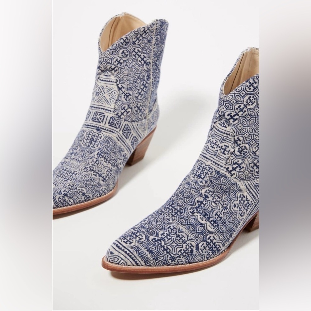 Euc Tile Mosaic Indigo Western Boots X Anthropologie. Size 36 — image 3 of 8